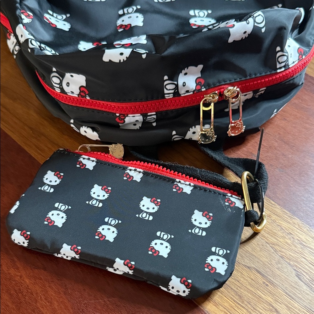 Hello Kitty Black and Red Patterned Backpack - image 3
